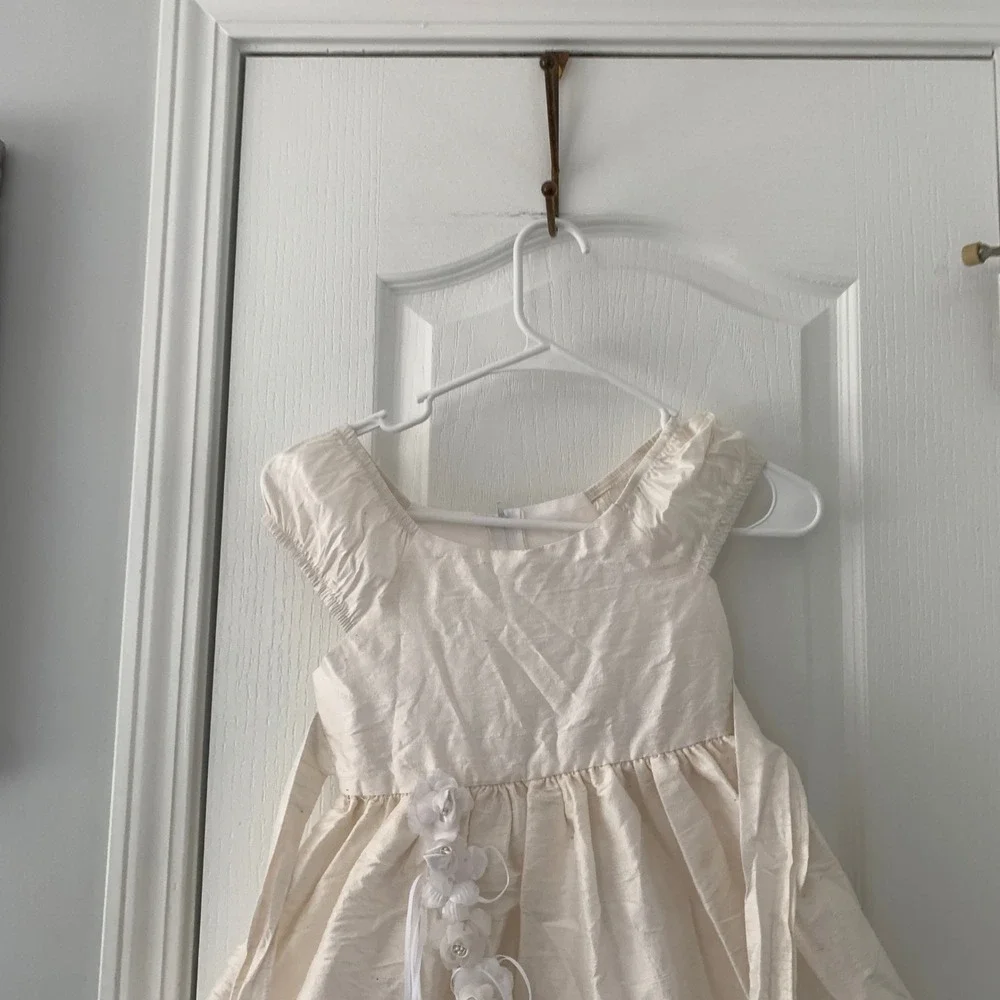 Kiki USA Kids‎ Silk Blend Flower Girl Dress Ivory Cream Formal Sz 5-6 Style 5013
